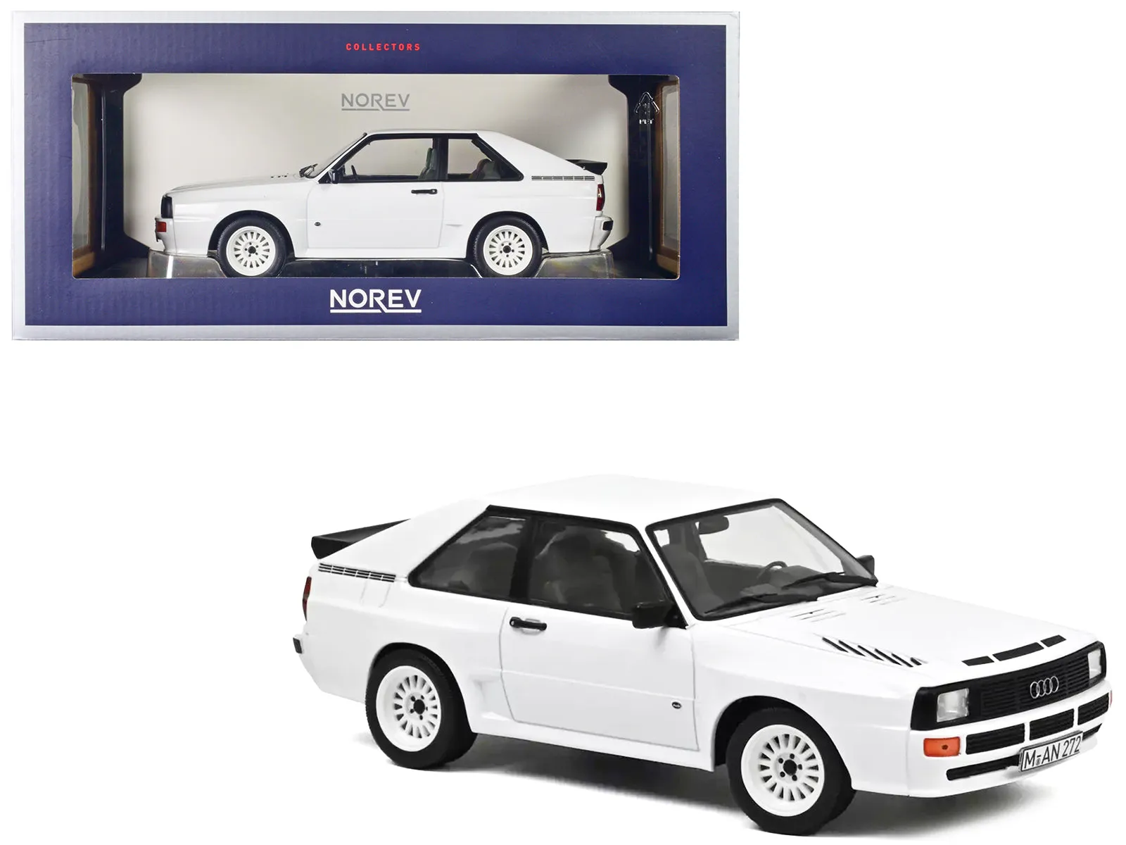 1985 Audi Sport Quattro Alpine White 1/18 Diecast Model Car by Norev