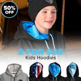 2 FOR $35 KIDS HOODIES