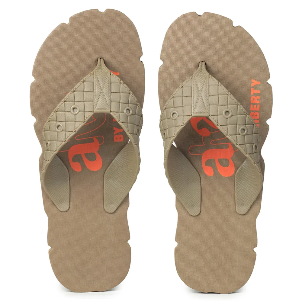 A-HA Casual Beige Flip-Flops For Men AHA-31 By Liberty