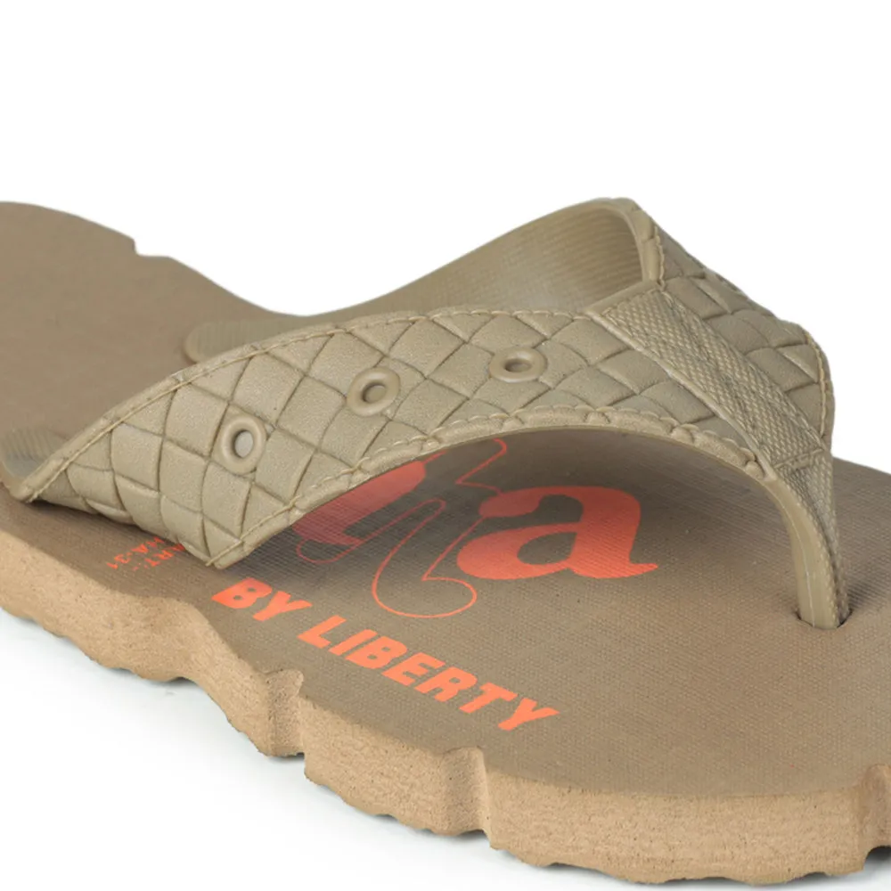 A-HA Casual Beige Flip-Flops For Men AHA-31 By Liberty