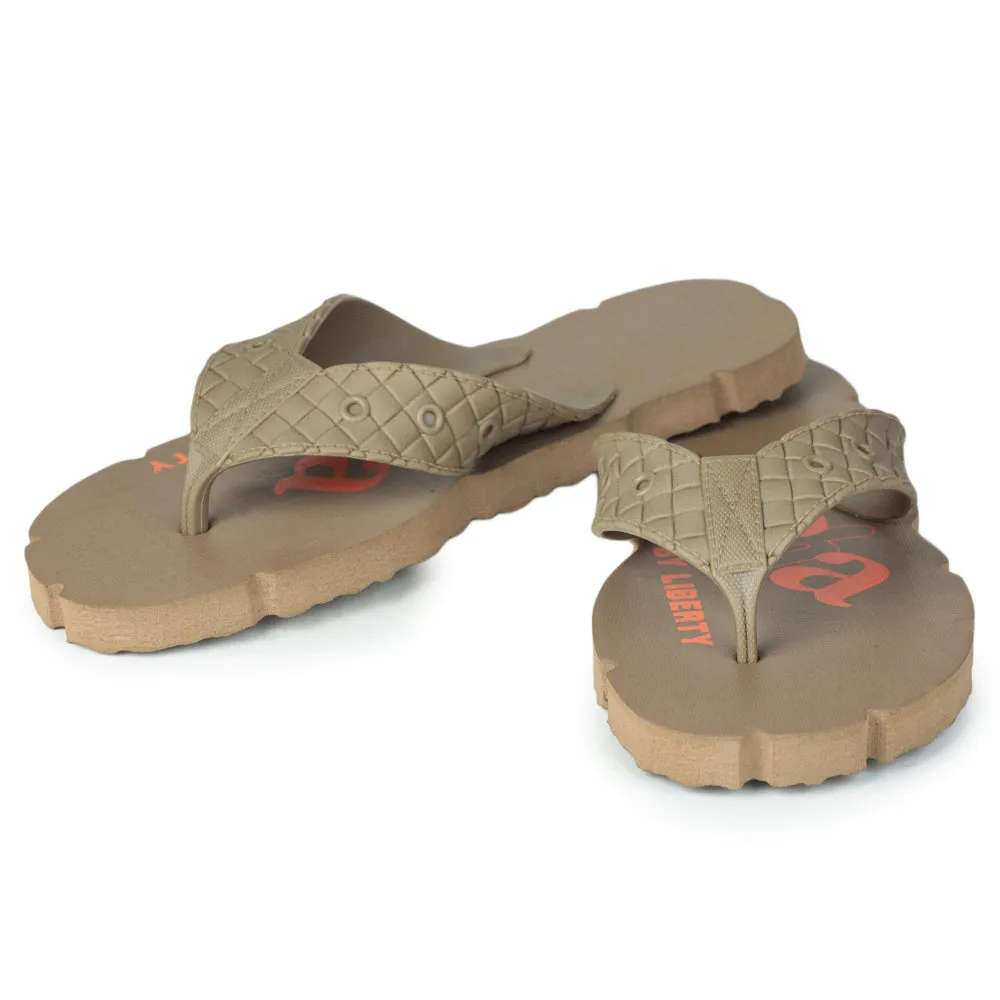 A-HA Casual Beige Flip-Flops For Men AHA-31 By Liberty