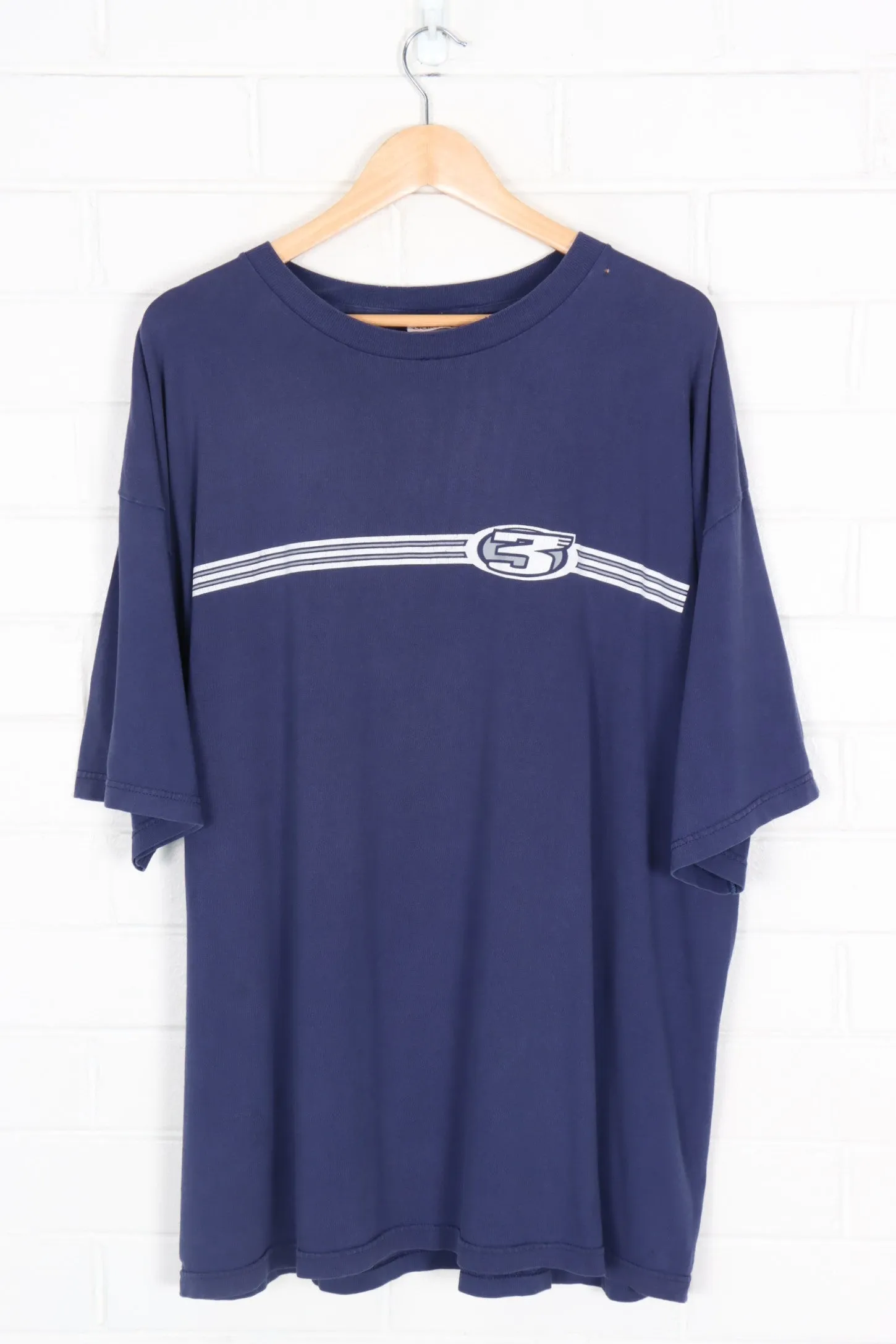 ADIDAS 3-Stripe Brand Navy & White Graphic Tee (XXL-XXXL)