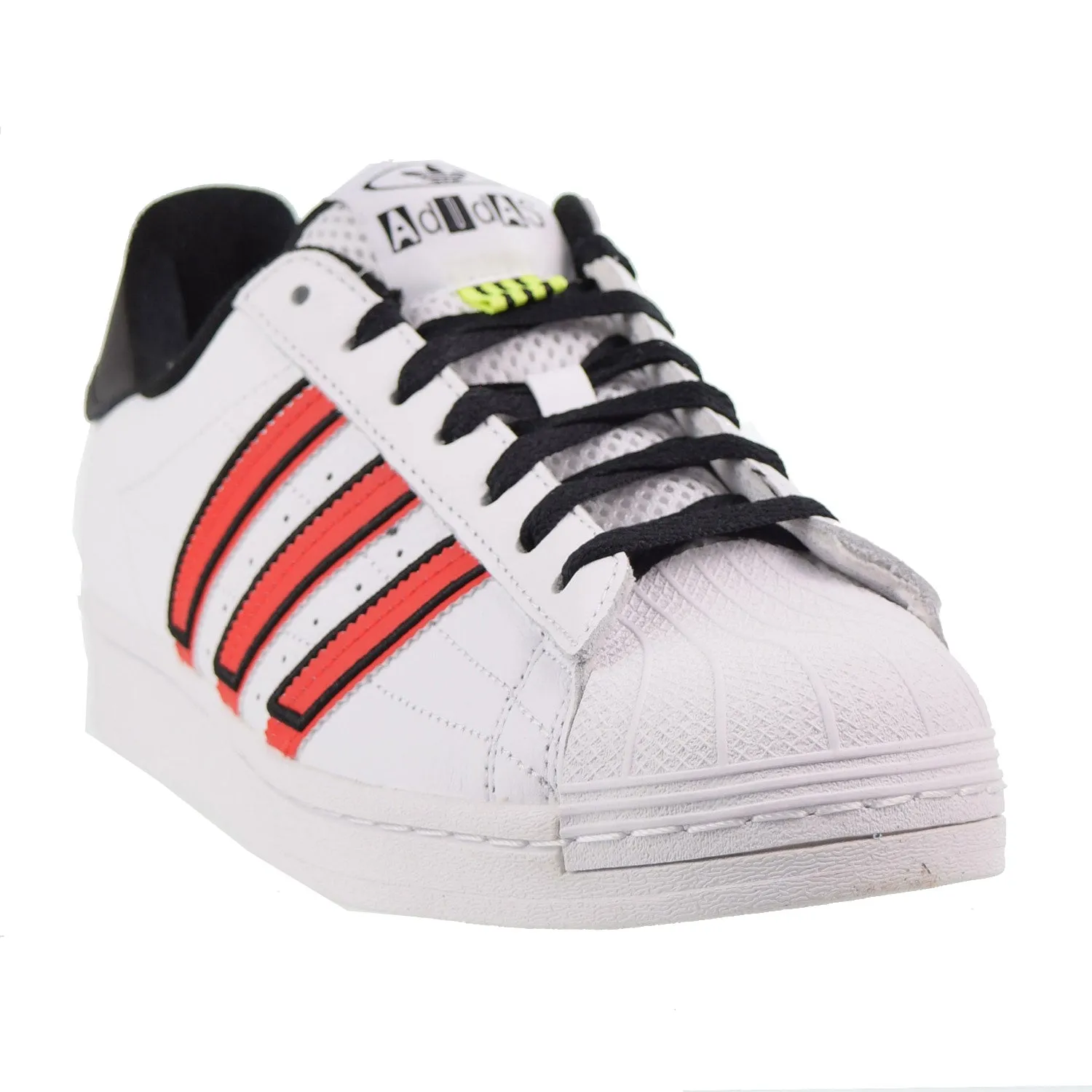 Adidas Superstar Men's Shoes Cloud White Outlined Red Stripes