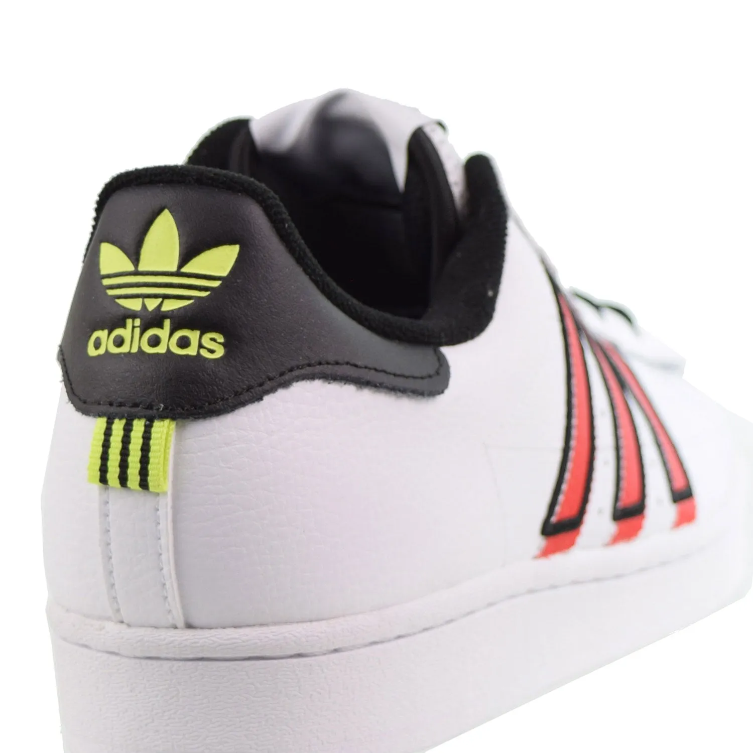 Adidas Superstar Men's Shoes Cloud White Outlined Red Stripes