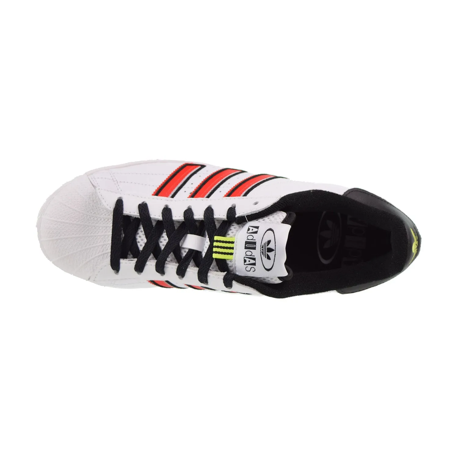 Adidas Superstar Men's Shoes Cloud White Outlined Red Stripes