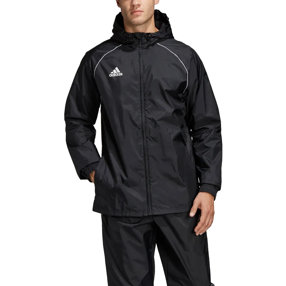 Adidas Youth Core 18 Rain Jacket (Black/White)