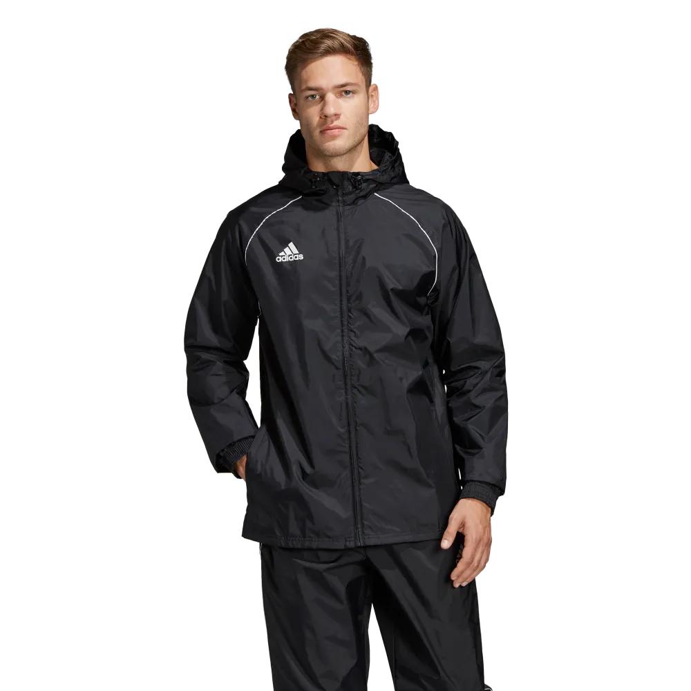 Adidas Youth Core 18 Rain Jacket (Black/White)