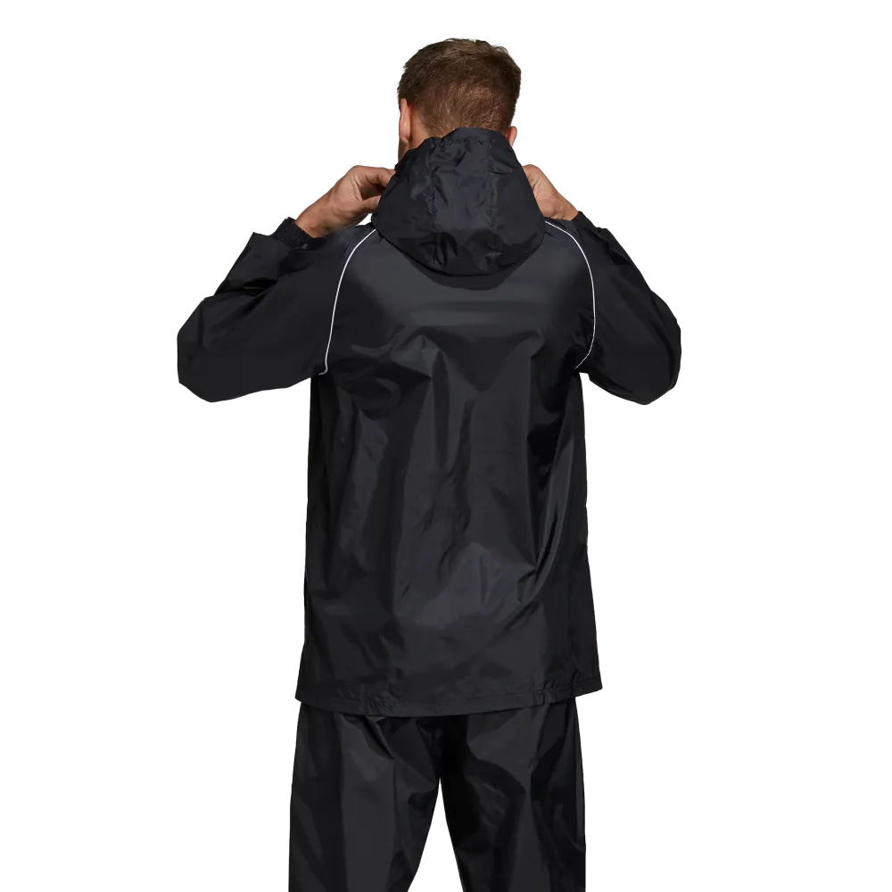 Adidas Youth Core 18 Rain Jacket (Black/White)