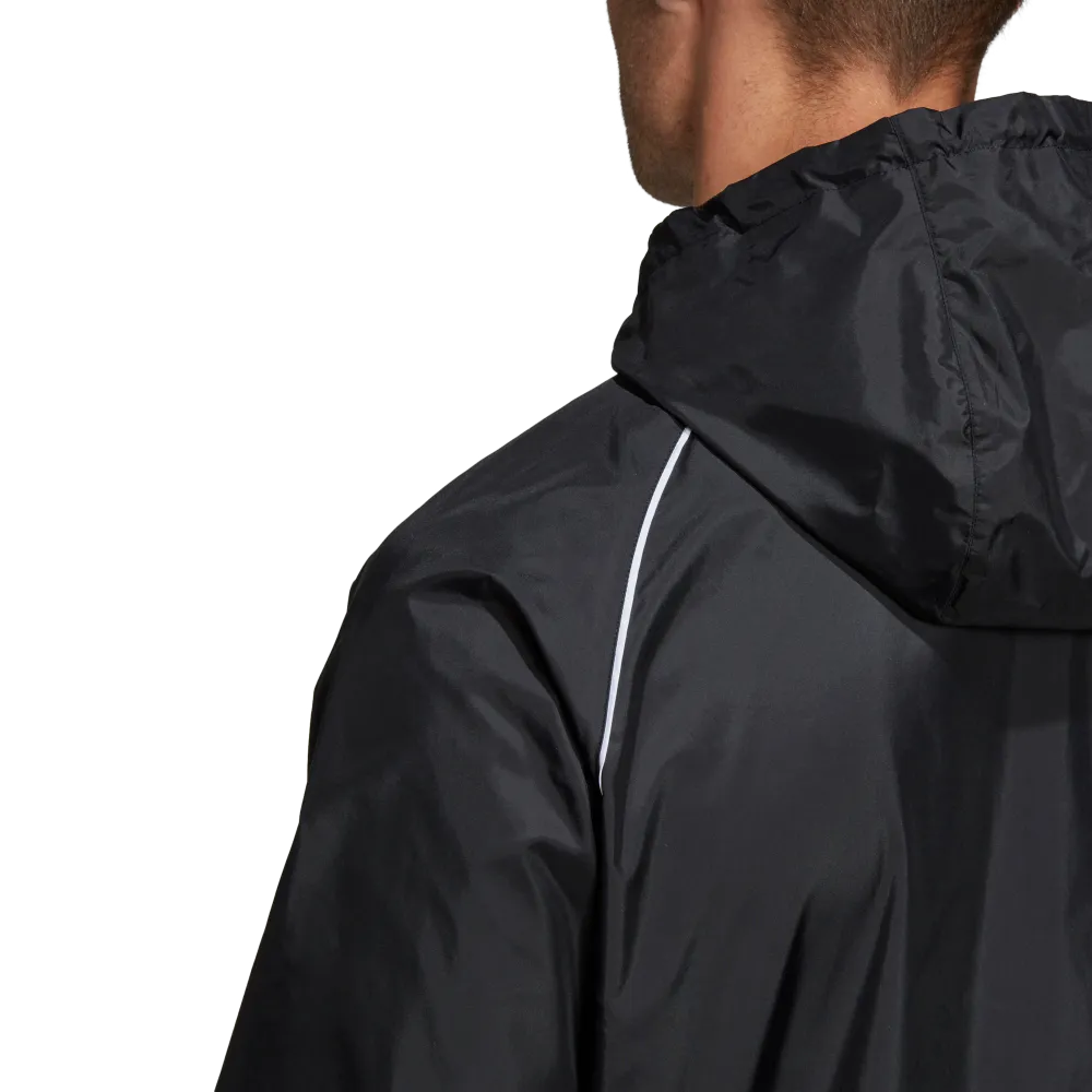 Adidas Youth Core 18 Rain Jacket (Black/White)