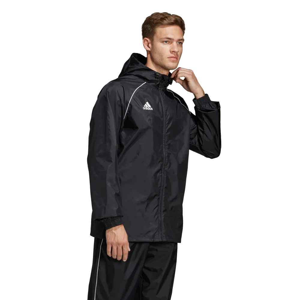 Adidas Youth Core 18 Rain Jacket (Black/White)