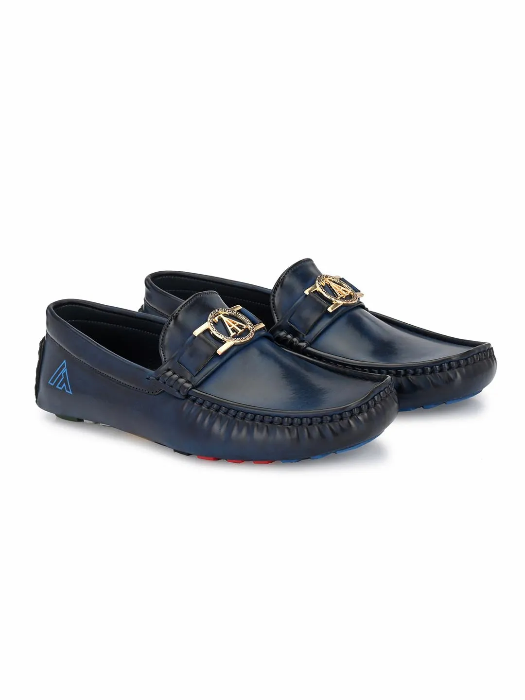 Alberto Torresi Creaseless Burnish Alpha Diver Blue Loafers For Men