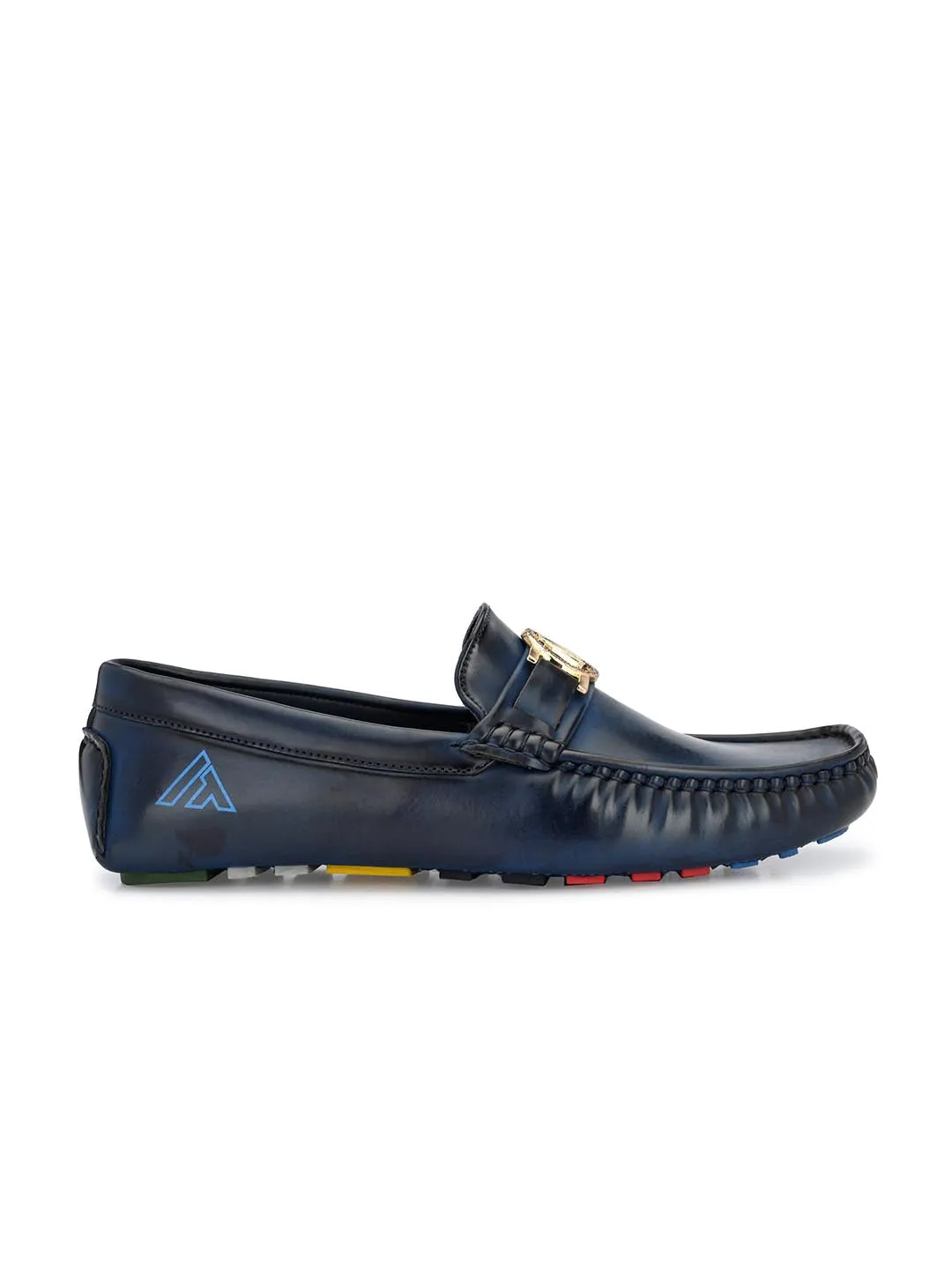 Alberto Torresi Creaseless Burnish Alpha Diver Blue Loafers For Men