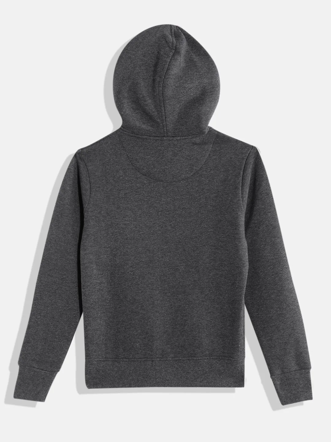 Alcis Boys Charcoal Grey Solid Hooded Sweatshirt