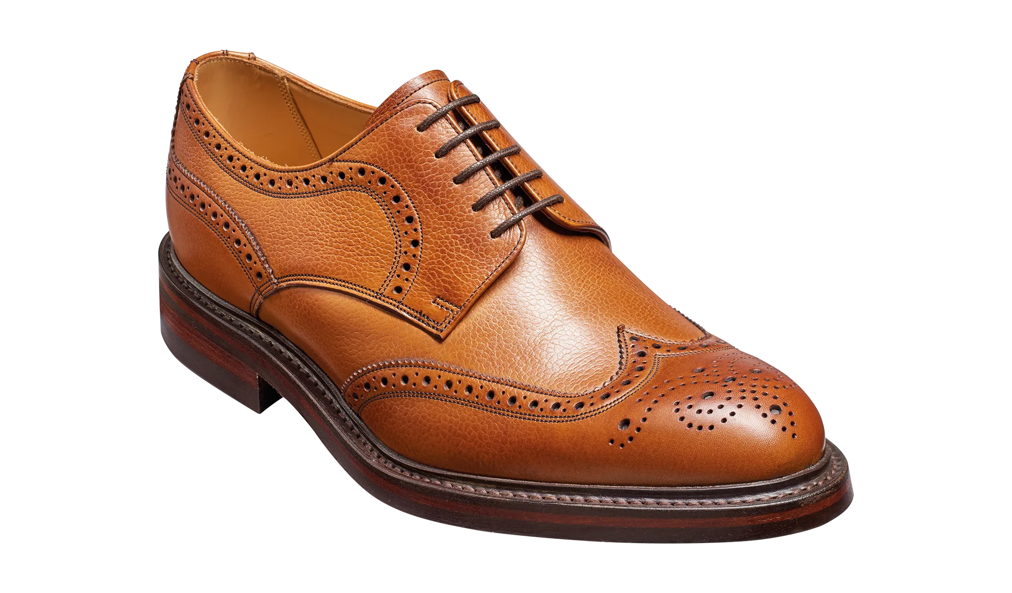 Barker Kelmarsh Wingtip Brogue Derby Shoe -Cedar Grain