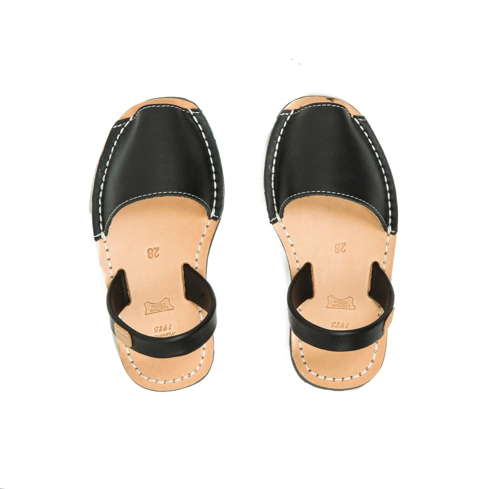 Basic Open Toe Leather Menorcan Sandal For Kids - Iker 1097 Piel