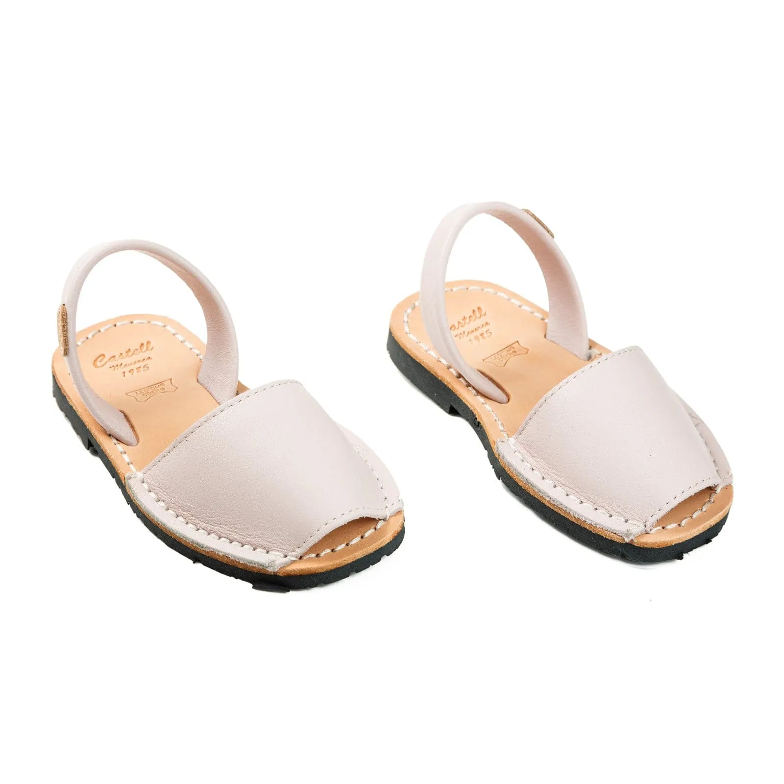 Basic Open Toe Leather Menorcan Sandal For Kids - Iker 1097 Piel