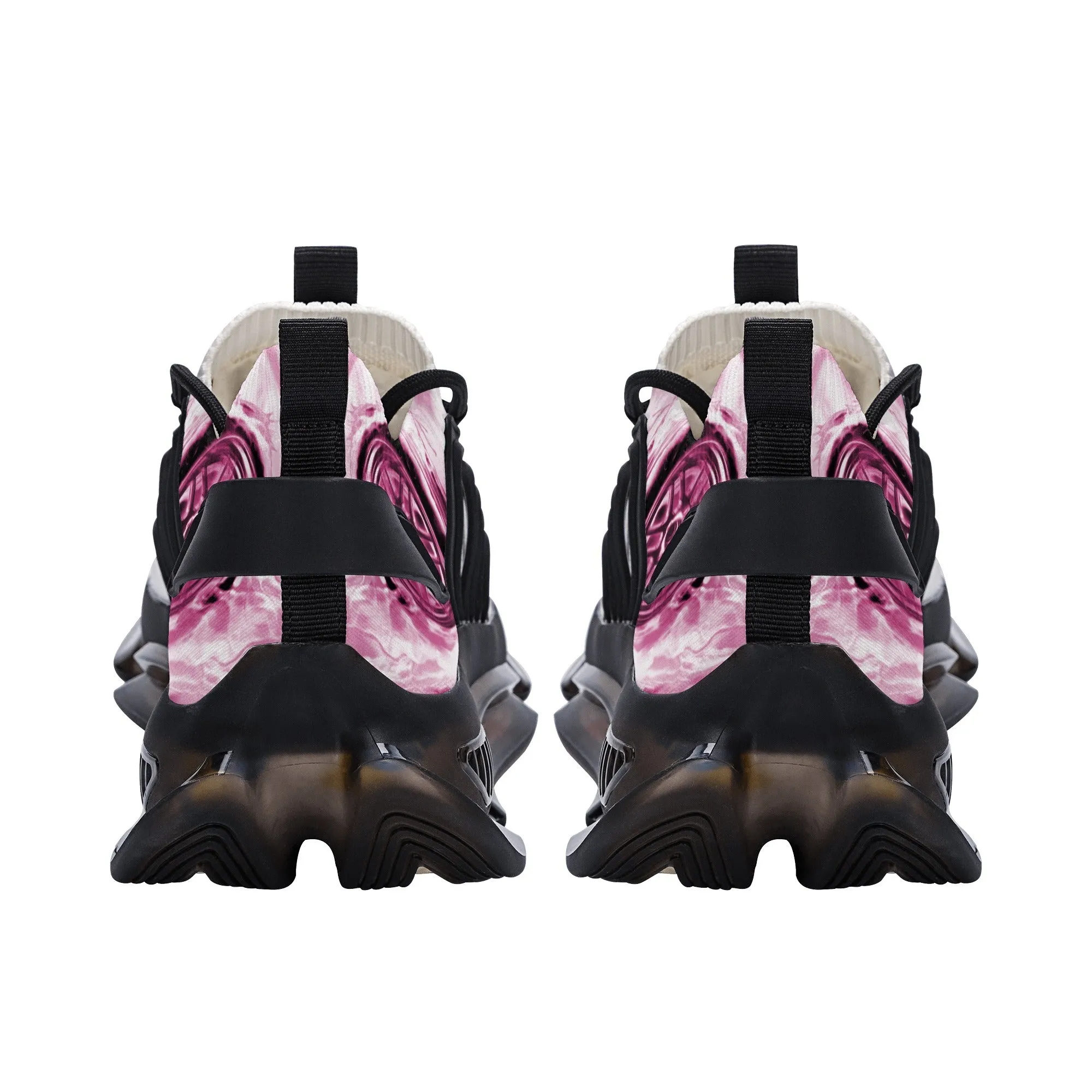 Best Womens Max Air Heel React Sneakers - Pink Flaming Skull & Wheels HeroicU