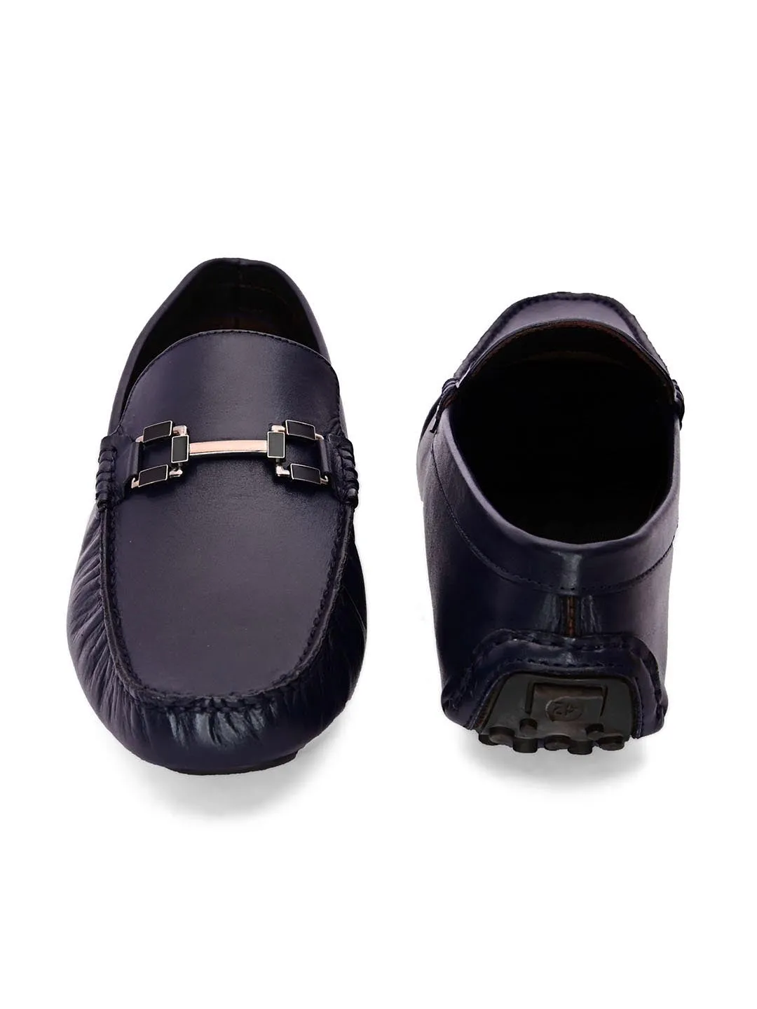 Bingo Blue Loafers With Buckle