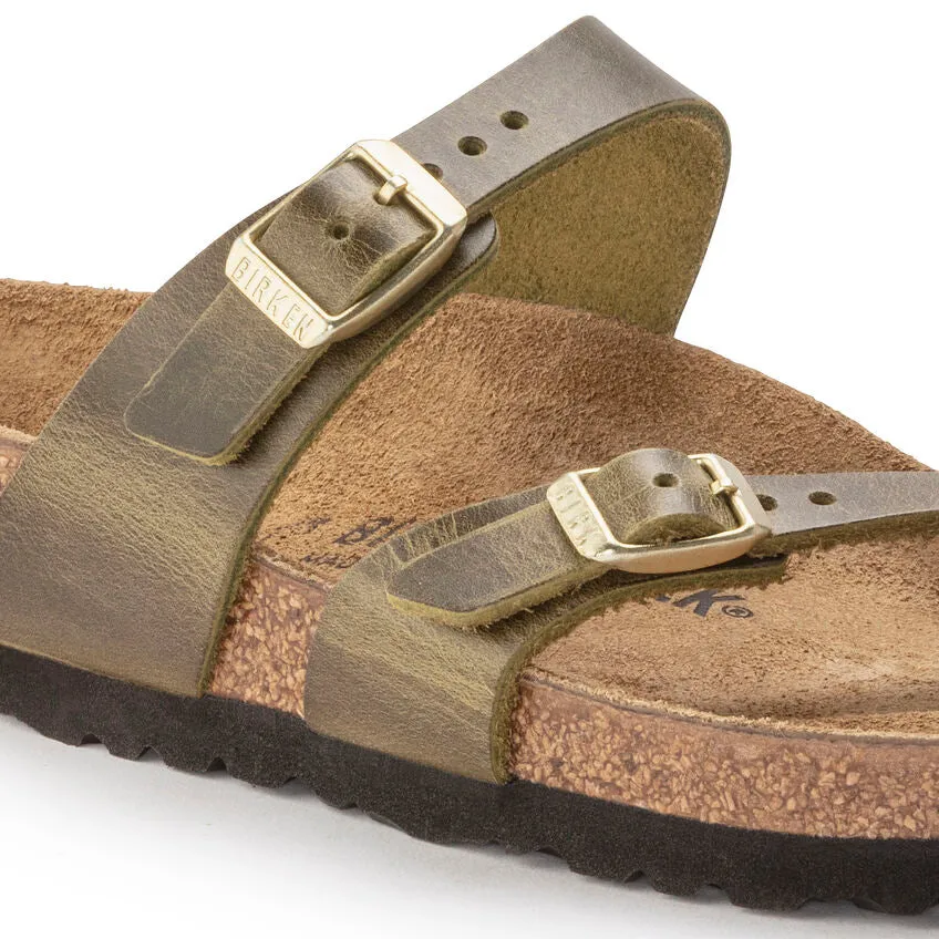 'Birkenstock USA' Women's Mayari Leather Sandal - Green Olive