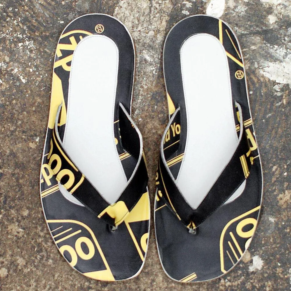 Black & Yellow Flip Flops