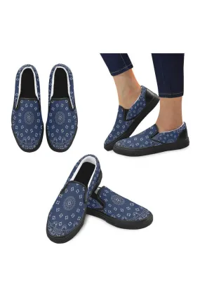 Blue Bandana Men's Slip-on Canvas Shoes (Model 019)