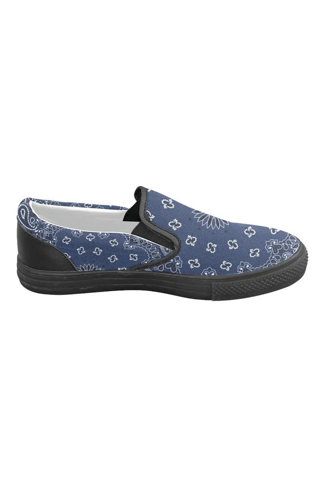 Blue Bandana Men's Slip-on Canvas Shoes (Model 019)