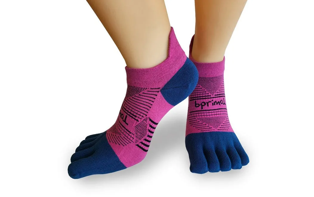 Bprimal Performance Five-Toe Socks - Womens - Regular Weight - No-Show - Pink/Navy