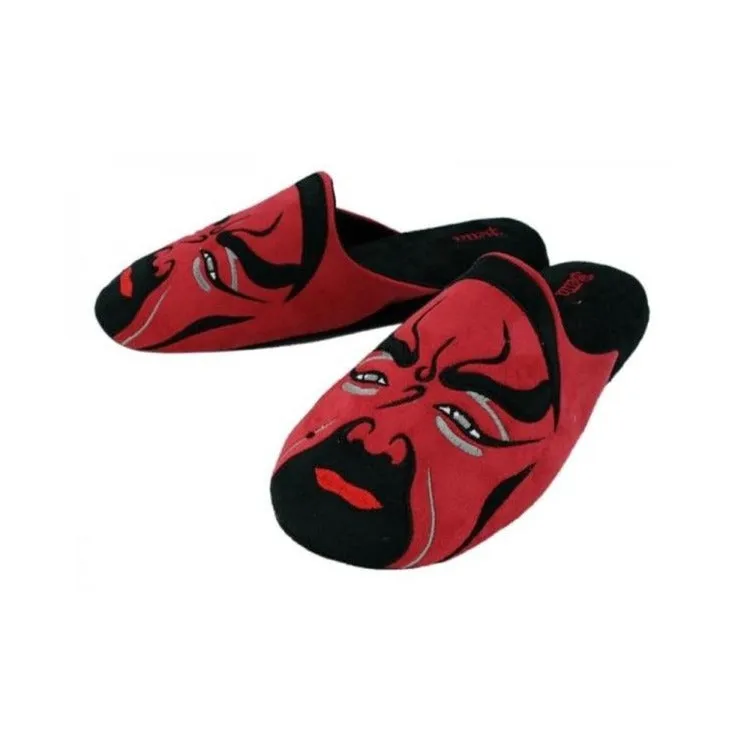 Chinese Opera Man Slippers By Betta, Red Guan Yu