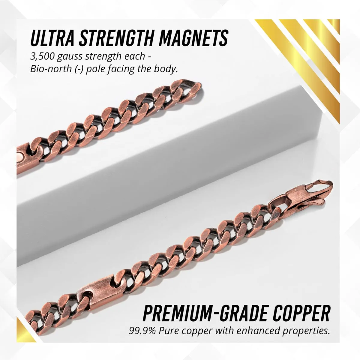 Copper Magnetic Therapy Necklace Curb Chain