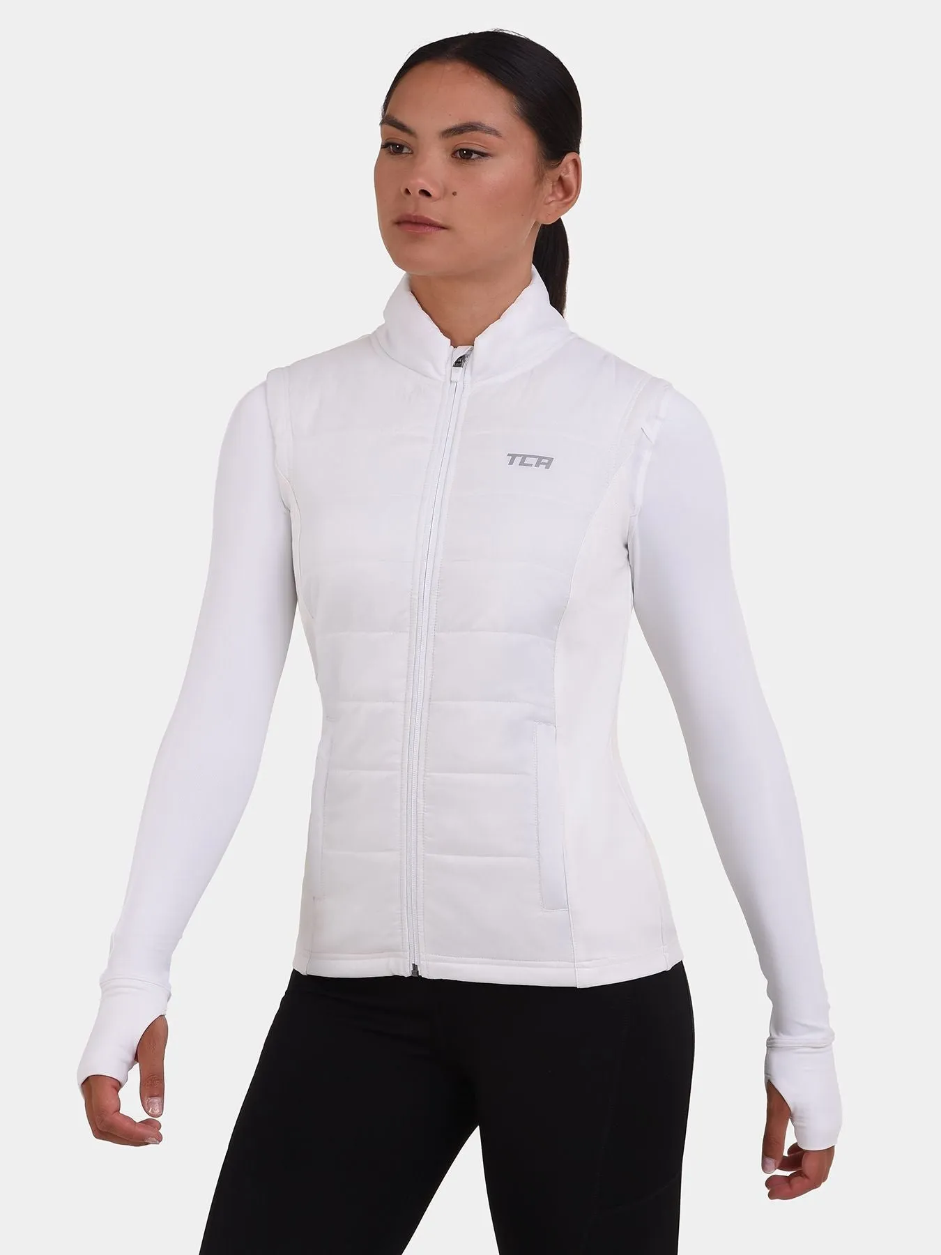 Excel Padded Running Gilet For Women With Zip Pockets & Reflective Strips