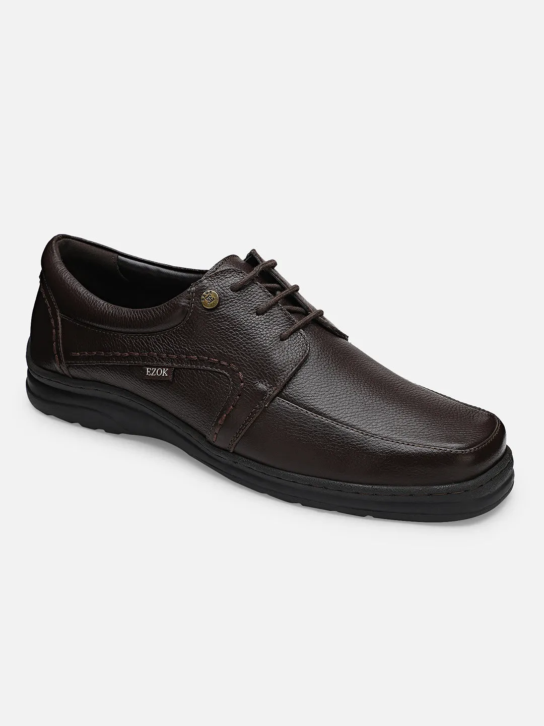 Ezok Men Hume 2174 Black Leather Casual Shoes