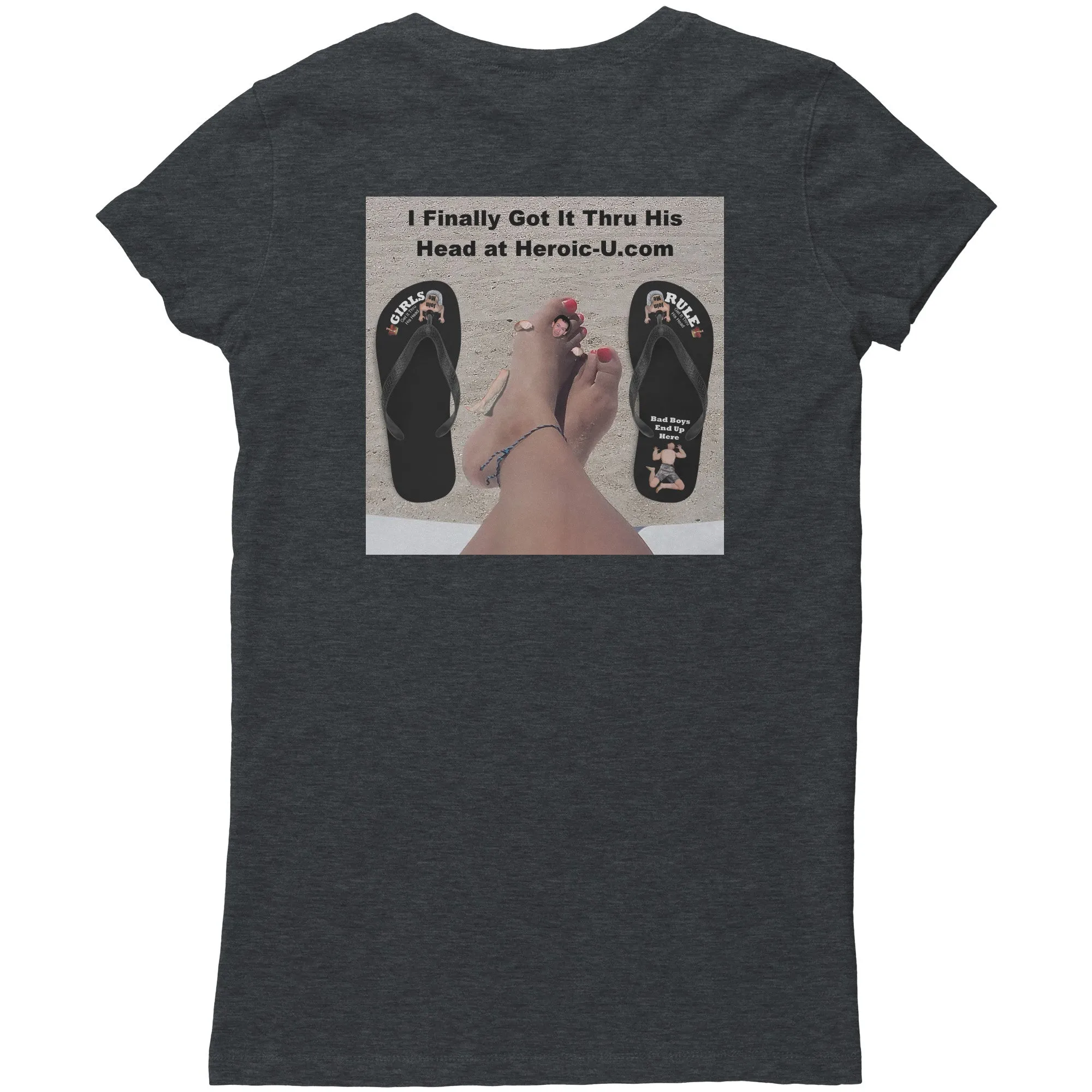 Get It Thru His Head Girls Rule T Shirt - Tiny Man Hugs Her Toes