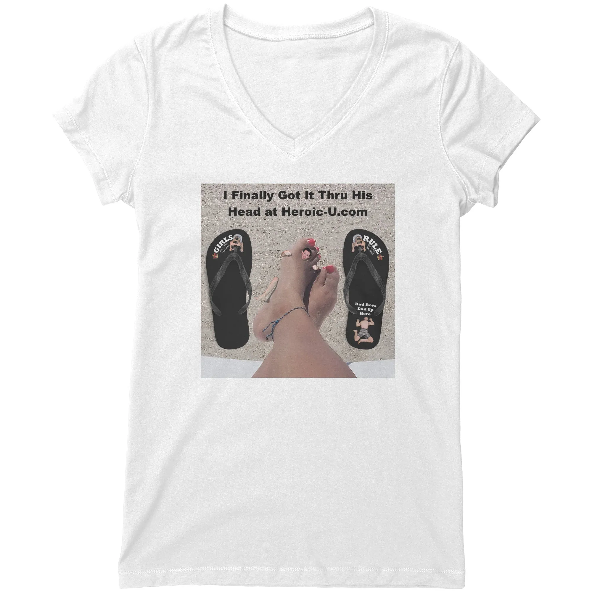 Get It Thru His Head Girls Rule T Shirt - Tiny Man Hugs Her Toes