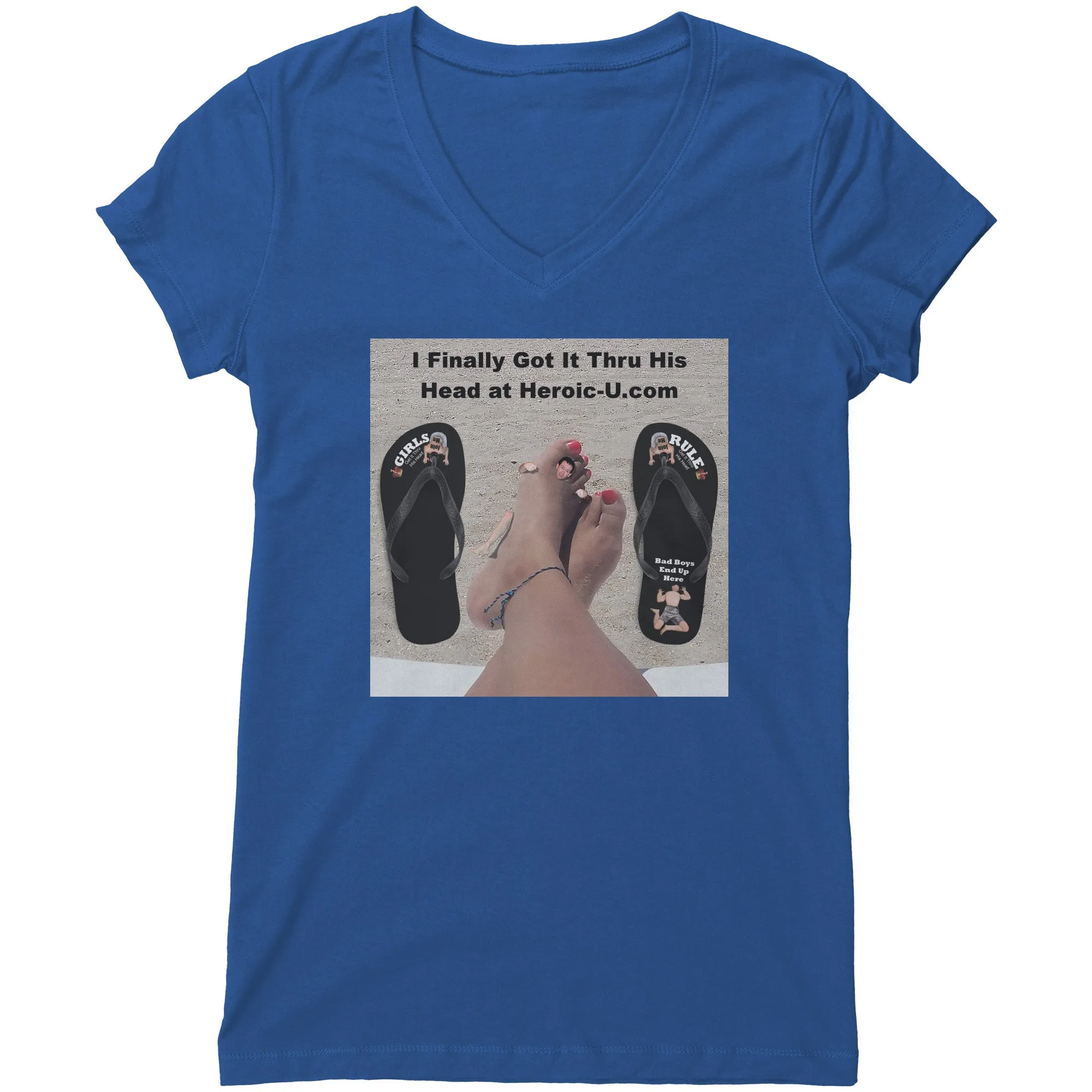 Get It Thru His Head Girls Rule T Shirt - Tiny Man Hugs Her Toes