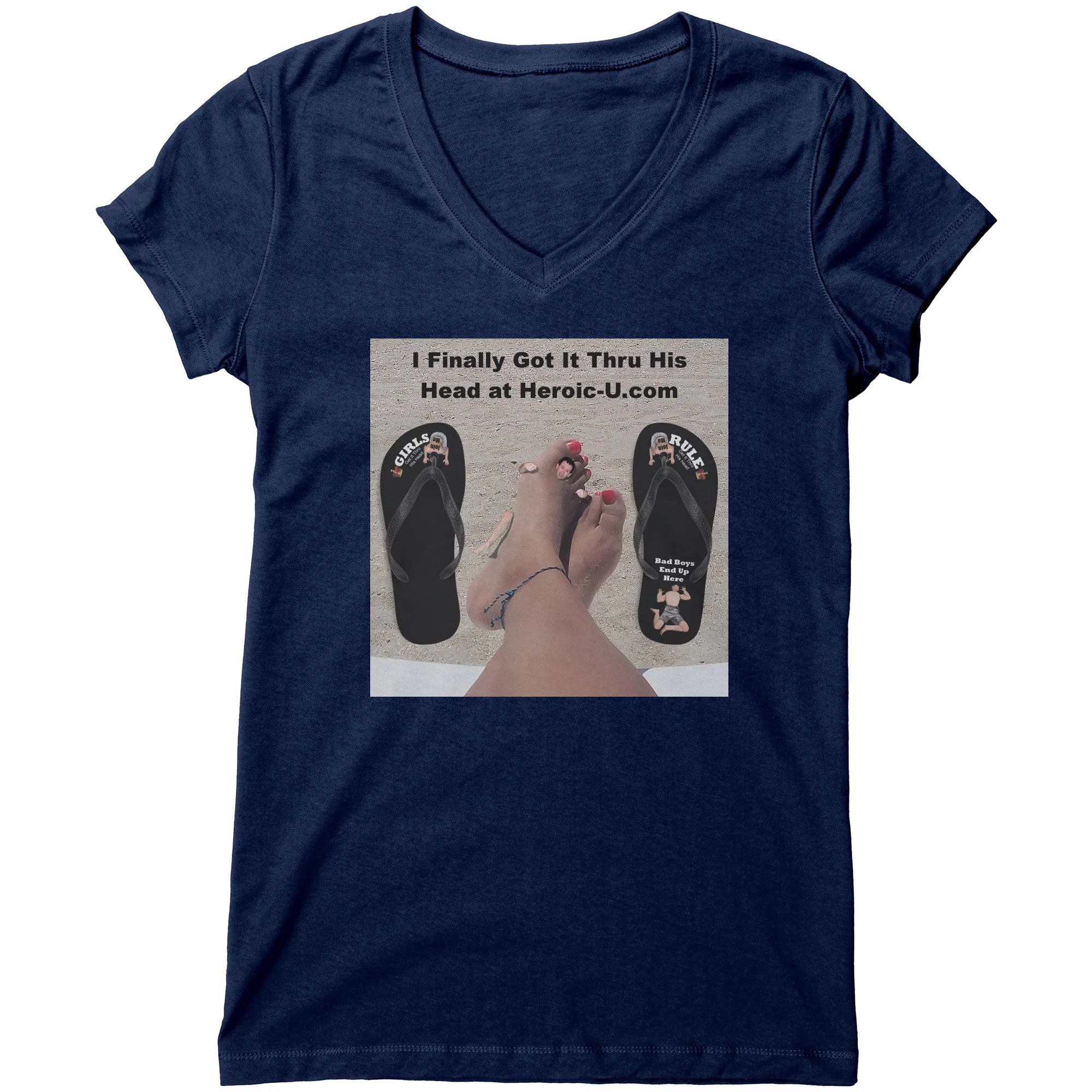 Get It Thru His Head Girls Rule T Shirt - Tiny Man Hugs Her Toes