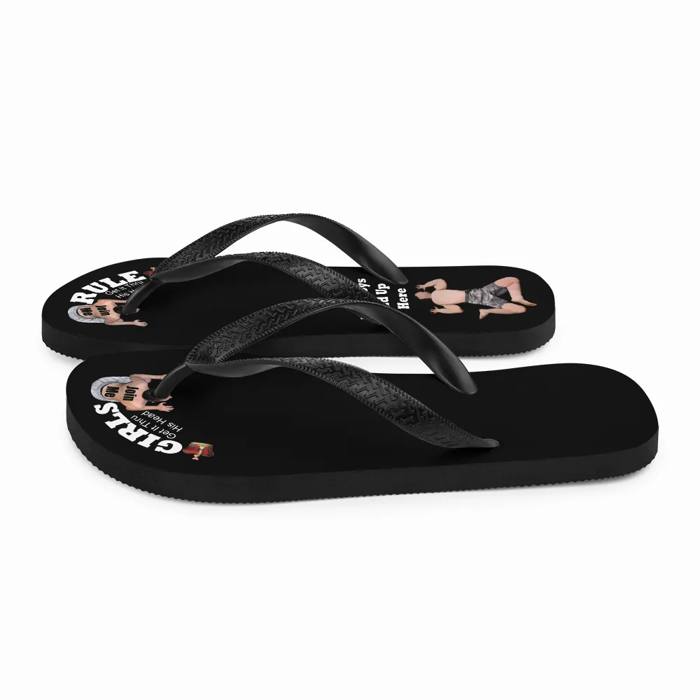 Girls Rule Crown FlipFlops - Men Bow To You & 1 Flat Under 1 Heel