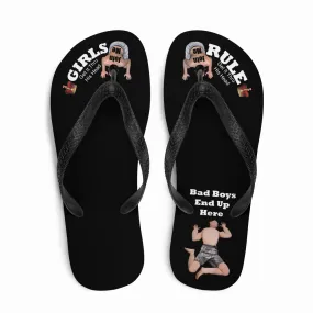 Girls Rule Crown FlipFlops - Men Bow To You & 1 Flat Under 1 Heel