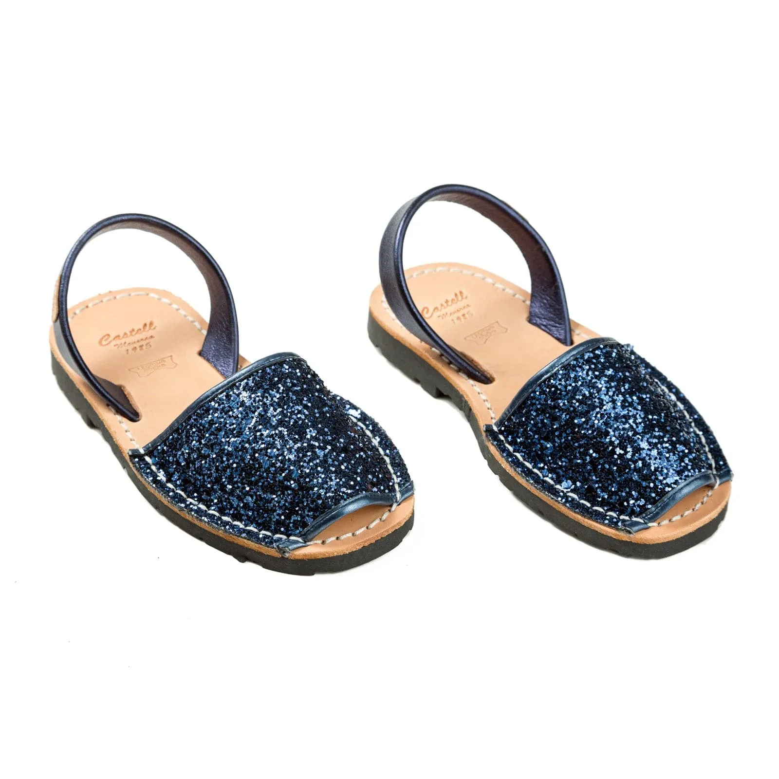 Glittery Leather Menorcan Sandal For Kids - Iker 1097R