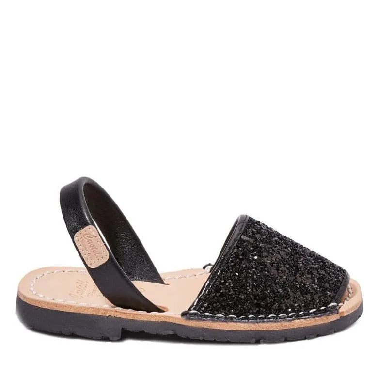 Glittery Leather Menorcan Sandal For Kids - Iker 1097R