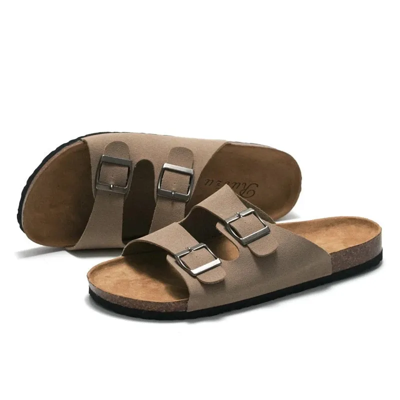 Groovywish Suede Orthopedic Sandals For Men Arch Support Slides