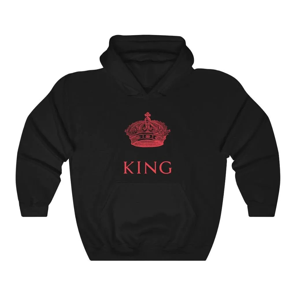 King And Queen Red Couple Hoodies