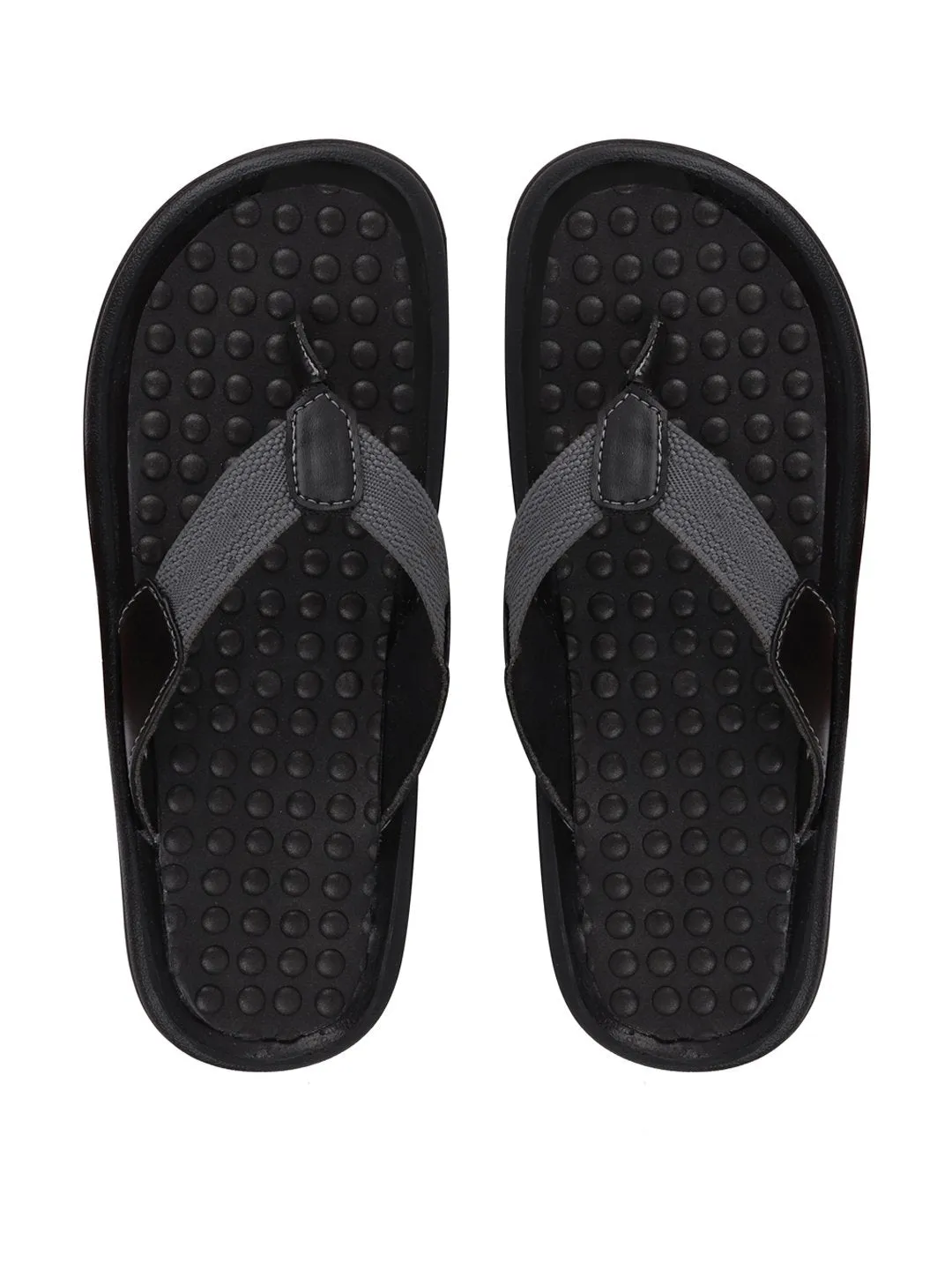 Men Black/Grey Casual Slip-On Slippers