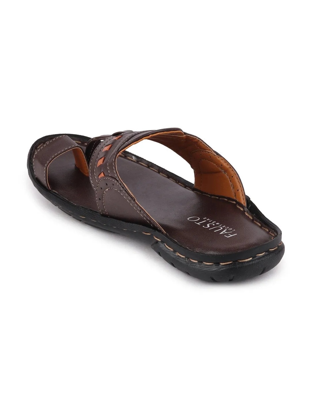 Men Brown Formal Slip-On Slippers