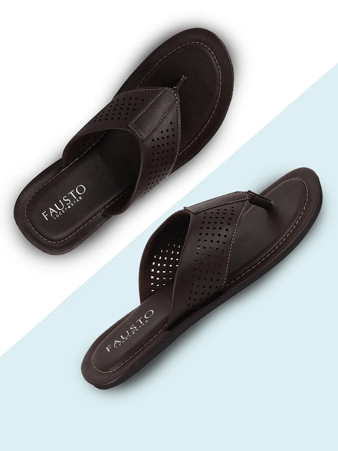 Men Brown Indoor & Outdoor Slippers