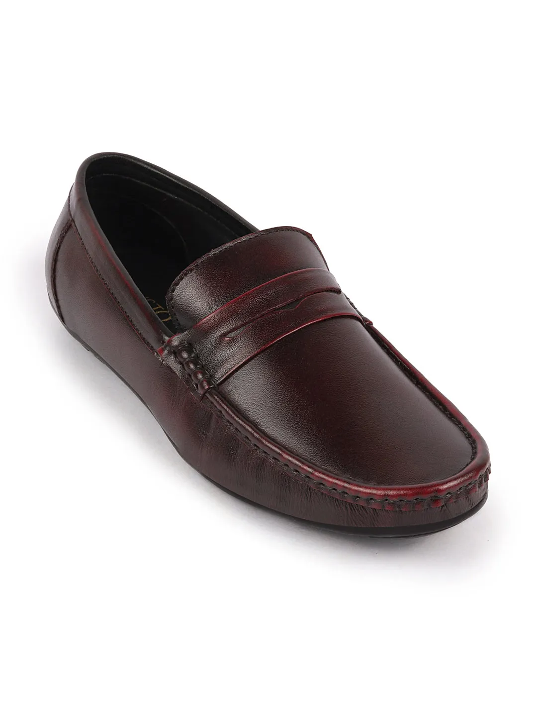 Men Cherry Outdoor Fashion Classic Genuine Leather Slip on Loafer Shoes