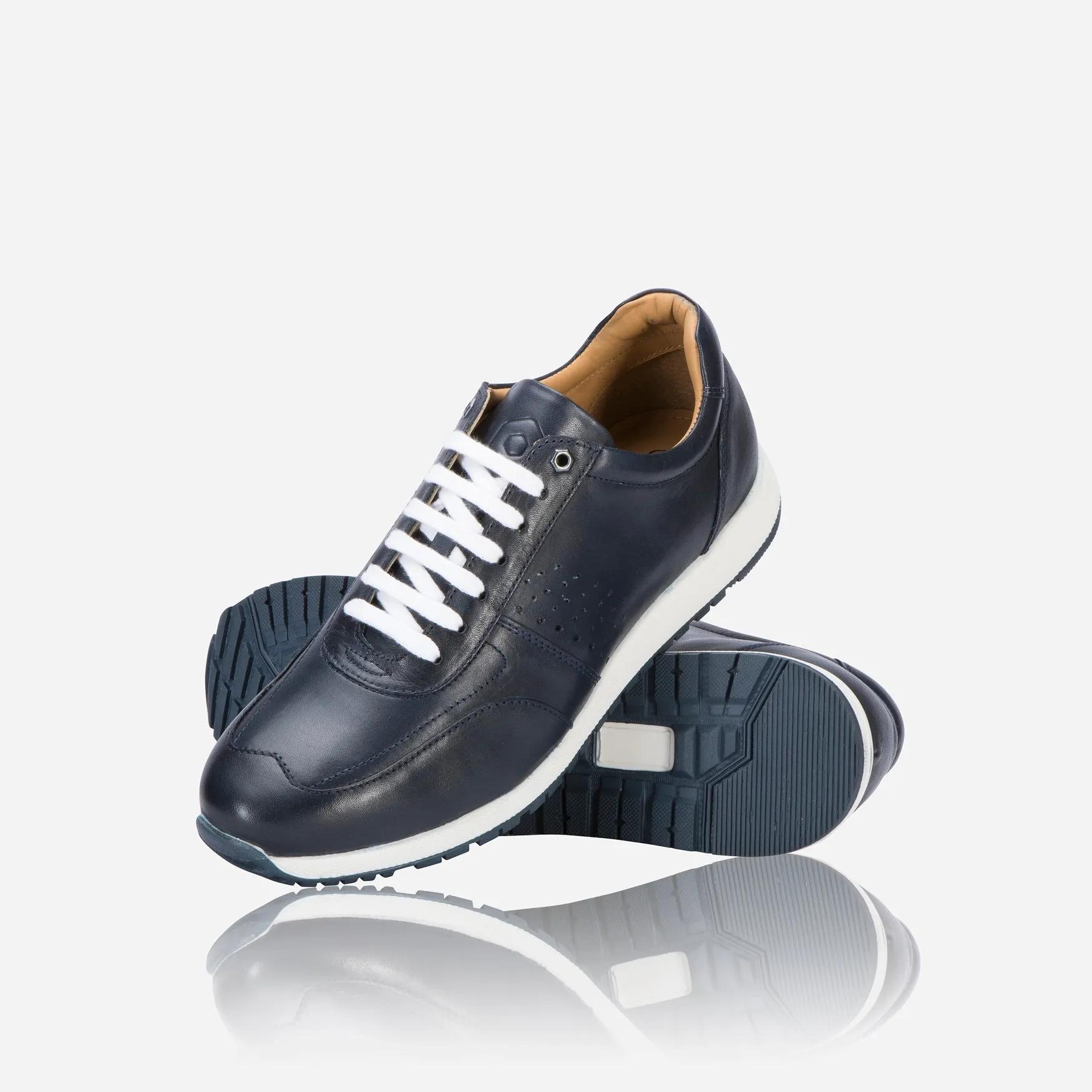 Prague Leather Sneaker, Navy