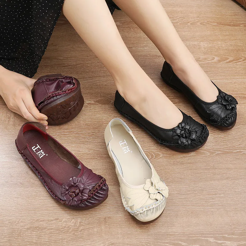 Retro Handmade Leather Comfortable Summer Casual Shoes