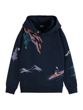 Scotch & Soda Boys All Over Print Hoodie _Navy 167622-605Z