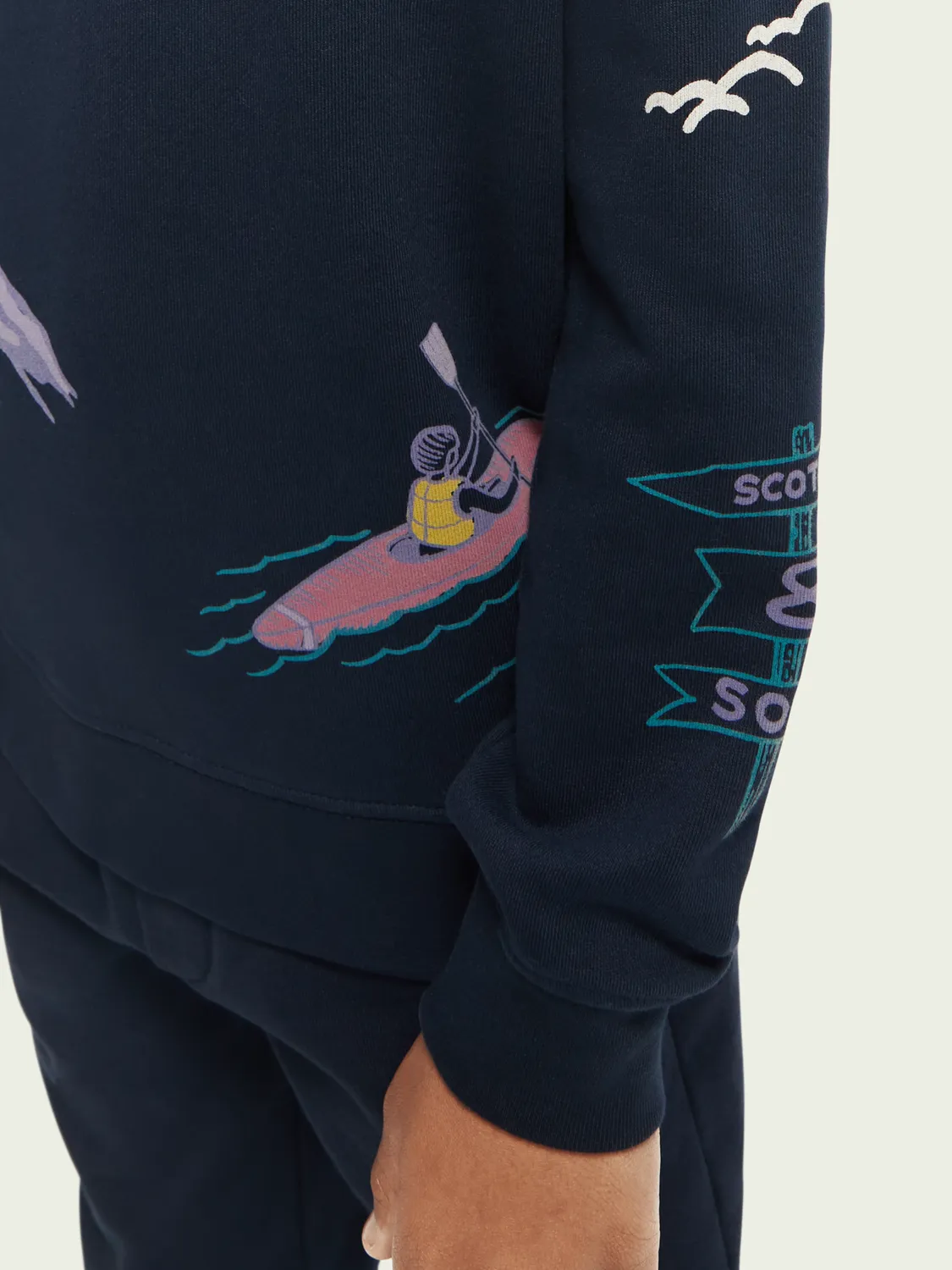 Scotch & Soda Boys All Over Print Hoodie _Navy 167622-605Z