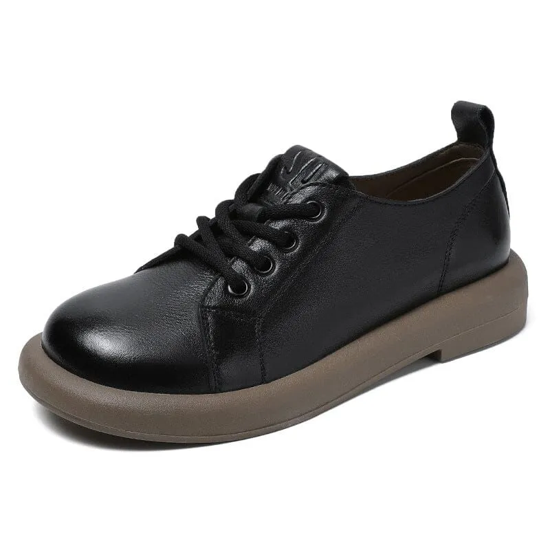 Spring Retro Soft Leather Flat Casual Shoes